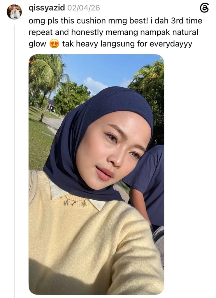 Screenshot testimoni pelanggan THEARA